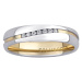 Snubní stříbrný prsten MARIAGE pozlacený žlutým zlatem s Brilliance Zirconia