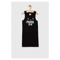 Dívčí šaty Puma PUMA x SPONGEBOB Tank Dress G černá barva, mini