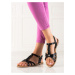 Trendy dámské černé sandály bez podpatku