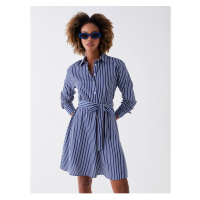 LC Waikiki Women's Striped Long Sleeve Poplin Shirt Dress