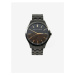 Tmavě šedé pánské hodinky s nerezovým páskem Armani Exchange Hampto - Pánské