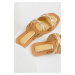 Kožené pantofle Answear Lab Dámské, zlatá barva