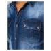 Modrá pánská džínová košile Denim vzor