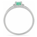Prsten stříbrný s broušeným smaragdem a zirkony Ag 925 015090 EM - 62 mm , 1,5 g