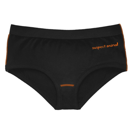 Dětské funkční kalhotky Boxerky ROBORYBA černá Bamboo Ultra - Oranžová neon Suspect animal