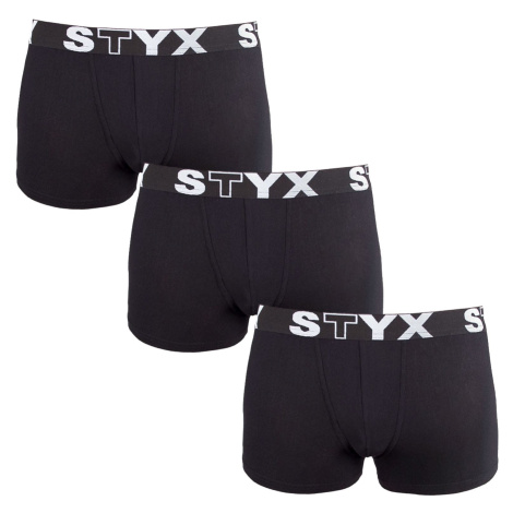 3PACK dětské boxerky Styx sportovní guma černé (3GJ960)