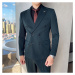 Luxusní oblek 2v1 dvouřadé sako s broží + kalhoty