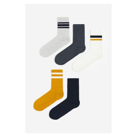 H & M - Balení: 5 párů ponožek - žlutá H&M