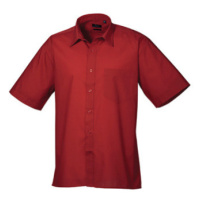 Premier Workwear Pánská košile s krátkým rukávem PR202 Burgundy -ca. Pantone 216