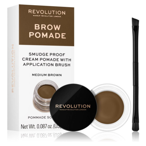 Makeup Revolution Brow Pomade pomáda na obočí odstín Medium Brown 2.5 g