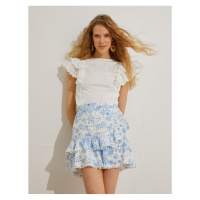 Koton Floral Layered Mini Skirt