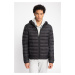 DEFACTO Slim Fit Water Repellent Hooded Zipper Closure Pocket Seasonal Lightweight Puffer Jacket