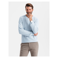 Ombre Men's mélange structured knit sweater - blue