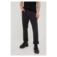 Bavlněné kalhoty Superdry pánské, černá barva, ve střihu chinos