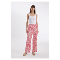 DEFACTO Straight Fit Patterned Pocket High Waist Wide Leg Trousers