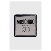 Hedvábný kapesníček Moschino x Smiley šedá barva