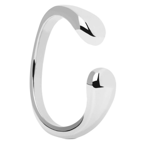 PDPAOLA Otevřený minimalistický prsten ze stříbra CRUSH Silver AN02-903