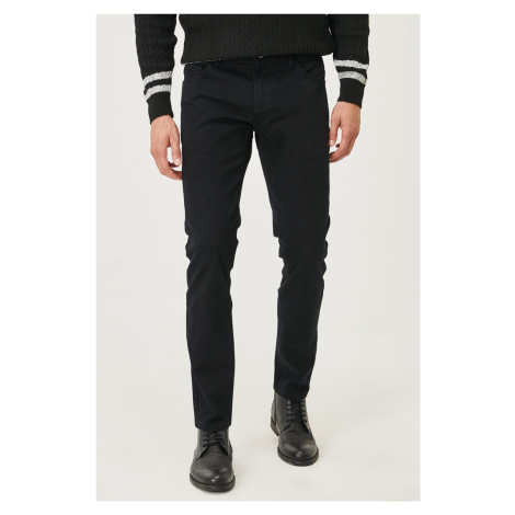 AC&Co / Altınyıldız Classics Men's Black Canvas Slim Fit Slim Fit 5 Pockets Trousers