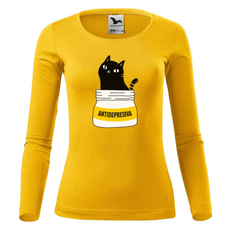 DOBRÝ TRIKO Dámské triko s kočkou ANTIDEPRESIVA