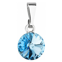 Evolution Group Přívěsek bižuterie se Swarovski krystaly modrý kulatý 54018.3 aqua