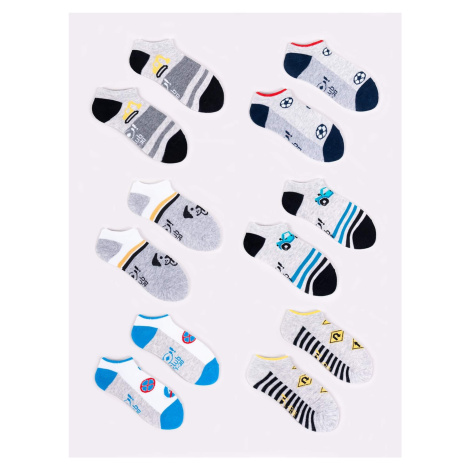 Yoclub Kids's Boys' Ankle Cotton Socks Patterns Colours 6-pack SKS-0008C-AA00-001