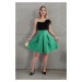 Zelená áčková mini sukně
