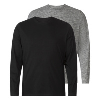 LIVERGY® Pánské triko s dlouhými rukávy XXL, 2 kusy (černá/šedá)