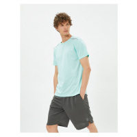 Koton Sports T-Shirt with Stripe Print Crew Neck Short Sleeved