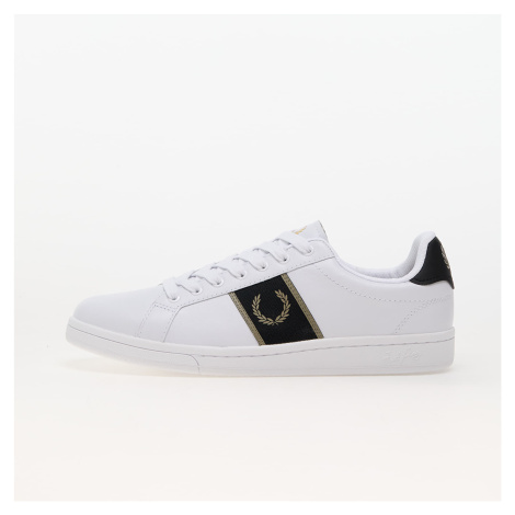 FRED PERRY B721 Leather/Branded Webbing White/ Warm Grey