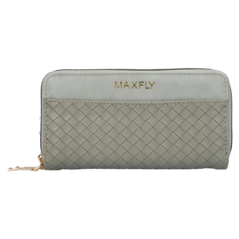 Velká a prostorná dámská koženková peněženka Dolly, šedá MaxFly