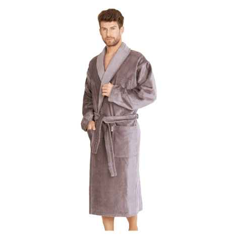 Bathrobe De Lafense 803 M-2XL men's gray-striped 088