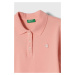 Dětské polo tričko United Colors of Benetton růžová barva