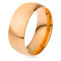 Prsten z oceli 316L zlaté barvy, lesklý hladký povrch, 8 mm
