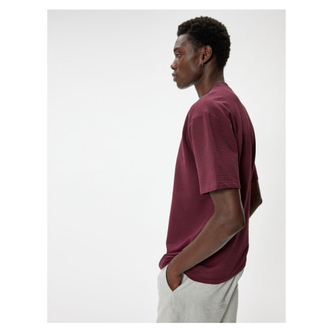 Koton Textured Cotton Short Sleeve Crew Neck Oversize T-shirt