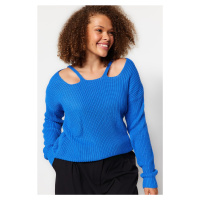 Trendyol Curve Indigo Front With Window/Cut Out Detailed Knitwear Sweater