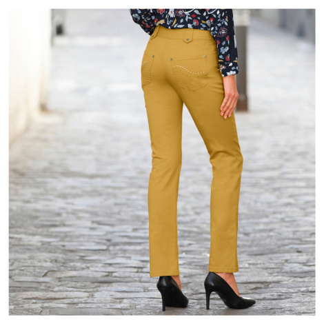 Blancheporte Rovné kalhoty s vysokým stahujícím pasem šafránová