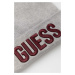Dětska čepice Guess šedá barva, z tenké pleteniny