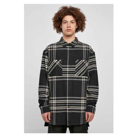 Pánská košile // Urban Classics / Long Oversized Checked Summit Shirt black