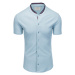 Pánská pletená košile s krátkým rukávem - modrá V3 K543