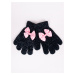 Yoclub Kids's Girls' Five-Finger Gloves With Bow RED-0070G-AA50-009