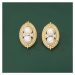 Éternelle Náušnice s pravou perlou a zirkony Desireé E1439-A022 Zlatá Bílá