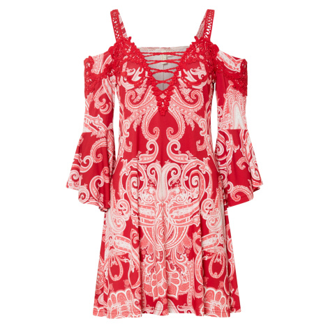 Bonprix BODYFLIRT šaty s odhalenými rameny Barva: Růžová, Mezinárodní