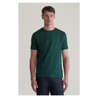 TRIČKO GANT REG TONAL SHIELD SS T-SHIRT TARTAN GREEN