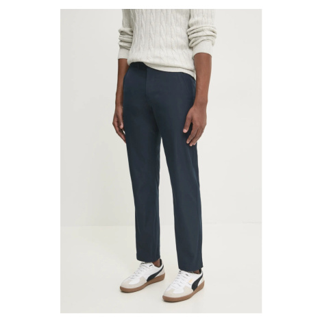 Kalhoty Abercrombie & Fitch pánské, tmavomodrá barva, jednoduché, KI130-4101