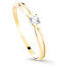 Cutie Diamonds Třpytivý zásnubní prsten ze žlutého zlata s briliantem DZ8027-00-X-1 60 mm