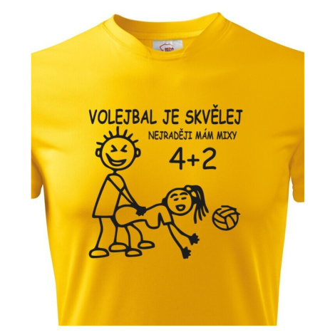Pánské volejbalové tričko s vtipným potiskem Volejbal je skvělej BezvaTriko