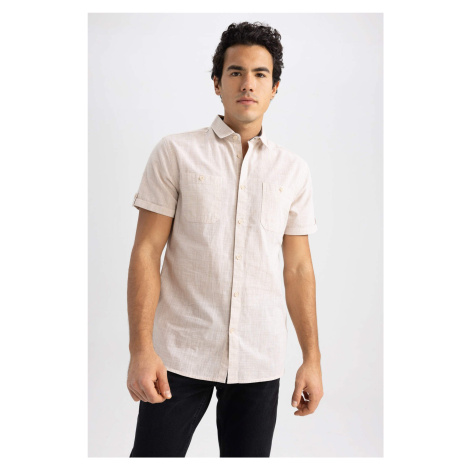 DEFACTO Slim Fit Poplin Short Sleeve Shirt