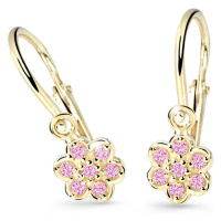 Cutie Jewellery Zlaté dětské náušnice C2746-10-X-1 růžová