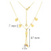 GEMMAX Jewelry Řetízkový zlatý náhrdelník s přívěsky a korálky délka 42+3 cm GLNCN-45-32701