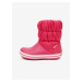 Růžové holčičí sněhule dětské Crocs Winter Puff